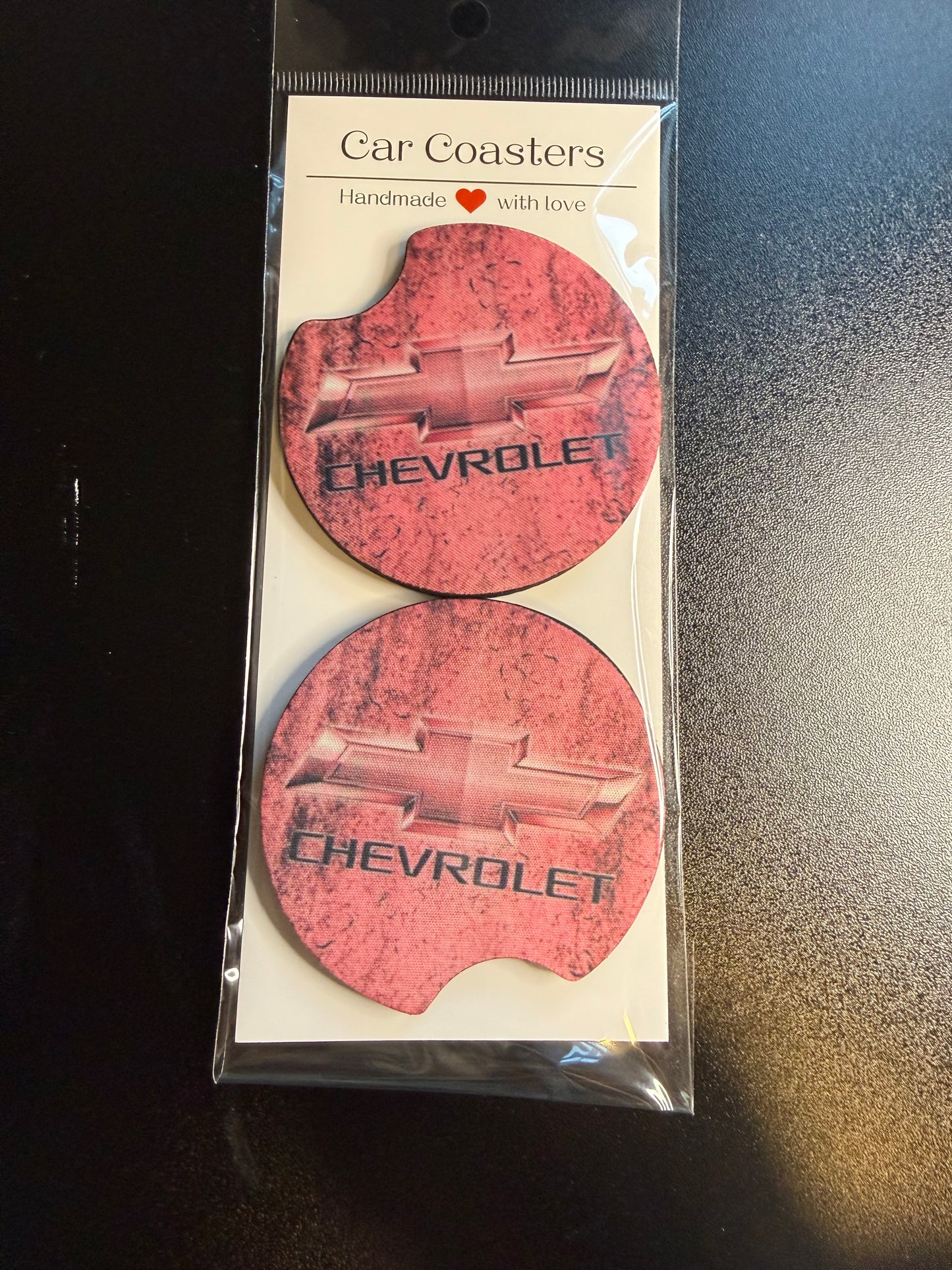 Pink Chevy Coaster Set