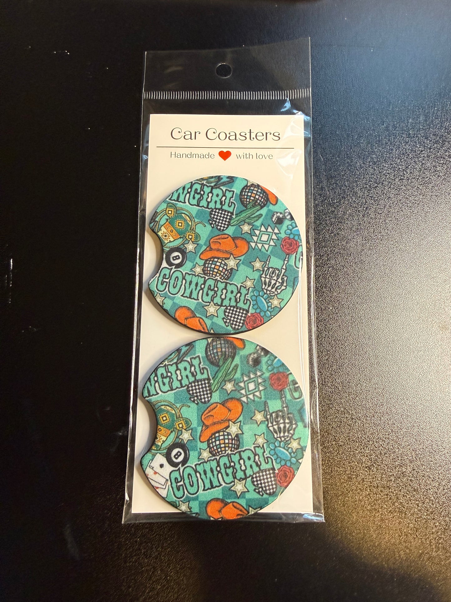 Teal Cowgirl Coaster Set