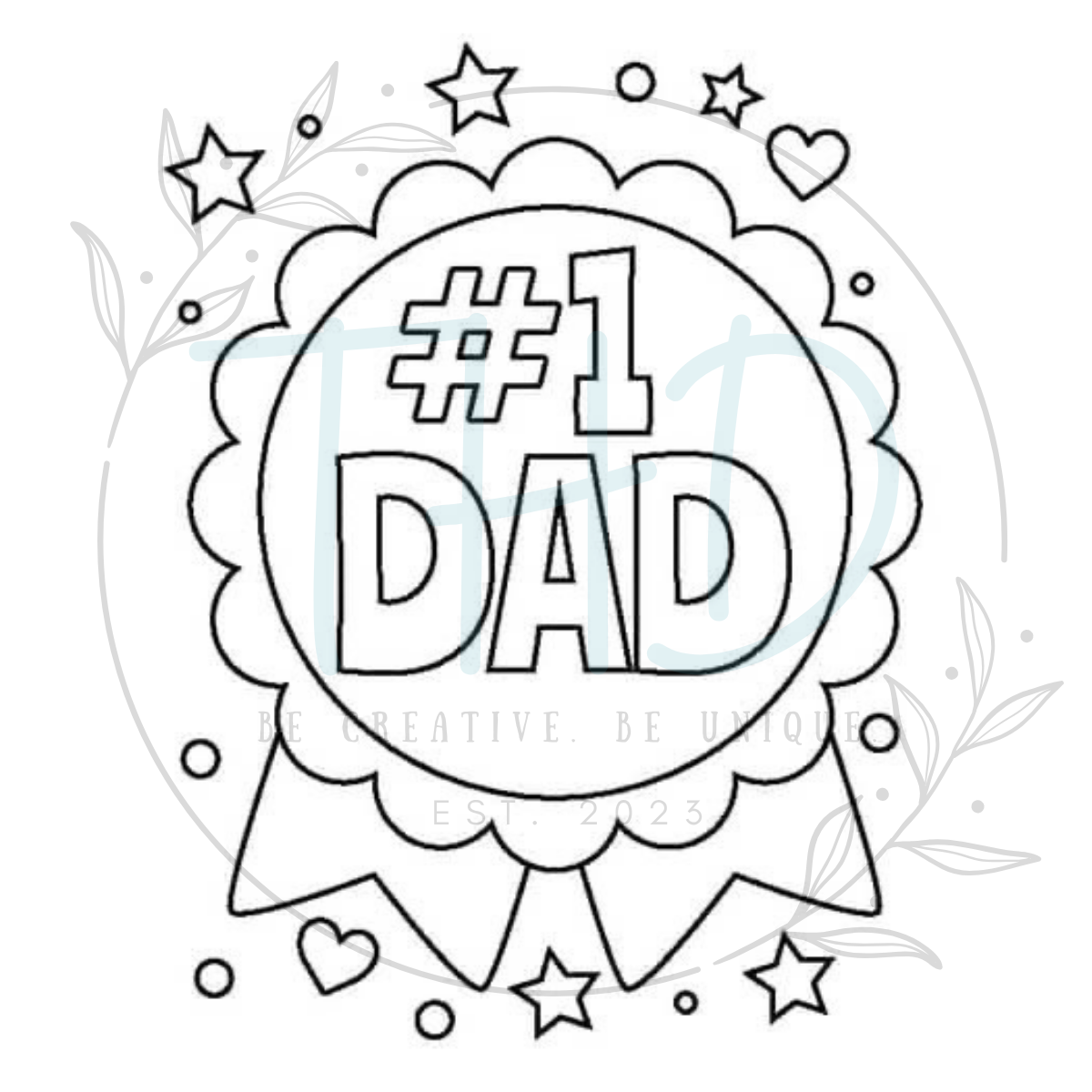Dad Color In Round Freshie PREORDER