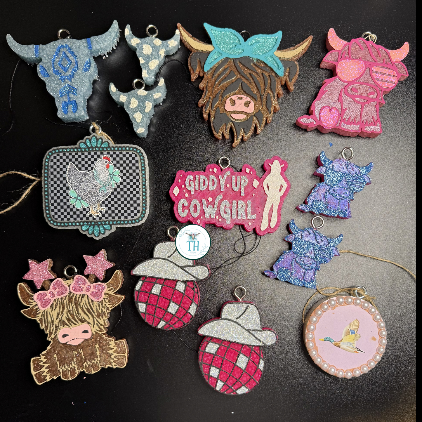 Highland Cow with Glasses Freshie - Coastal Cowgirl