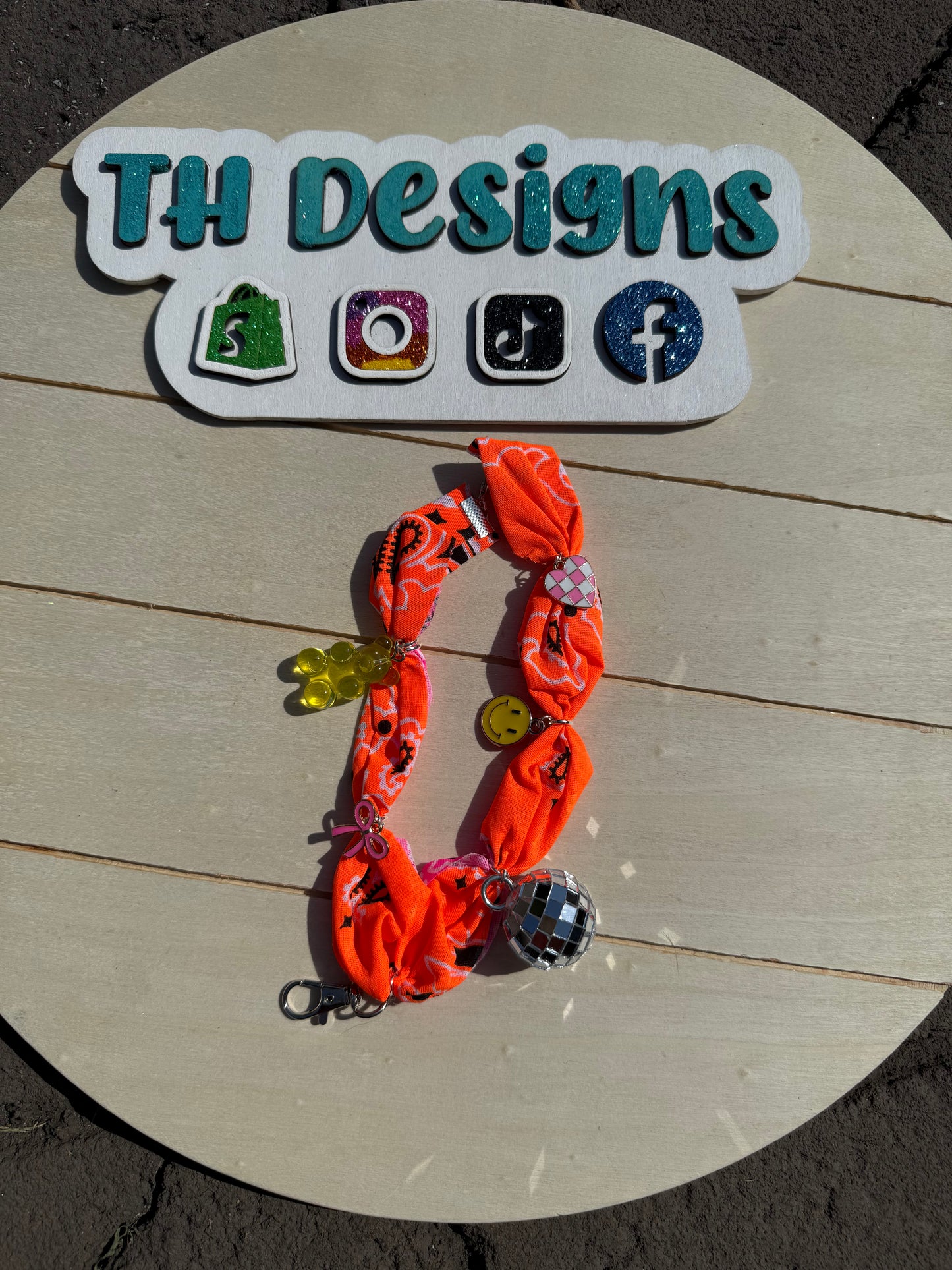 Bandana Freshie Hanger - Neon Orange