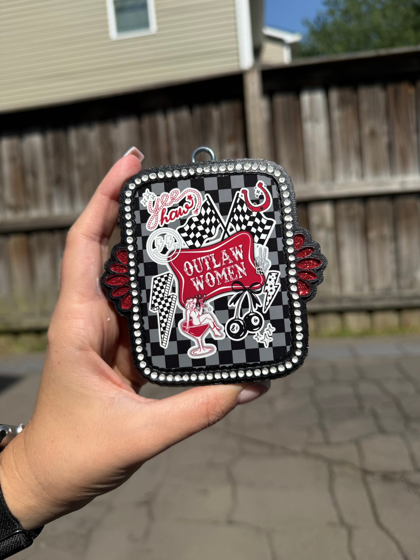 Western Rectangle- Outlaw Women Freshie -  Cactus Blossom