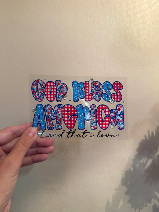16oz Cup - God Bless America Decal