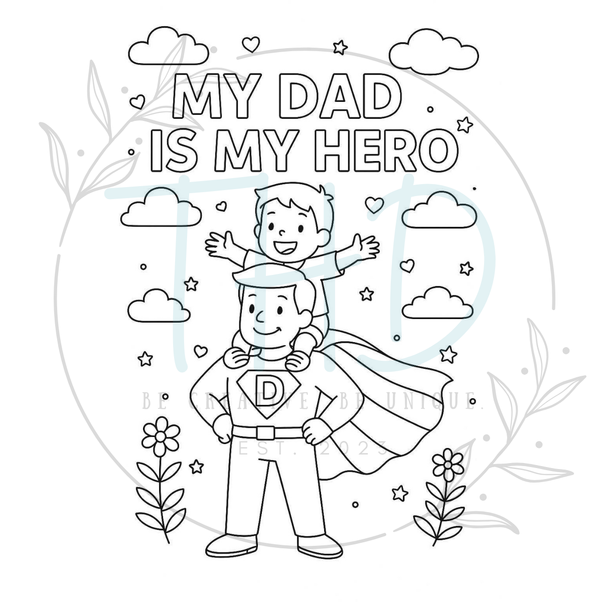 Dad Color In Round Freshie PREORDER