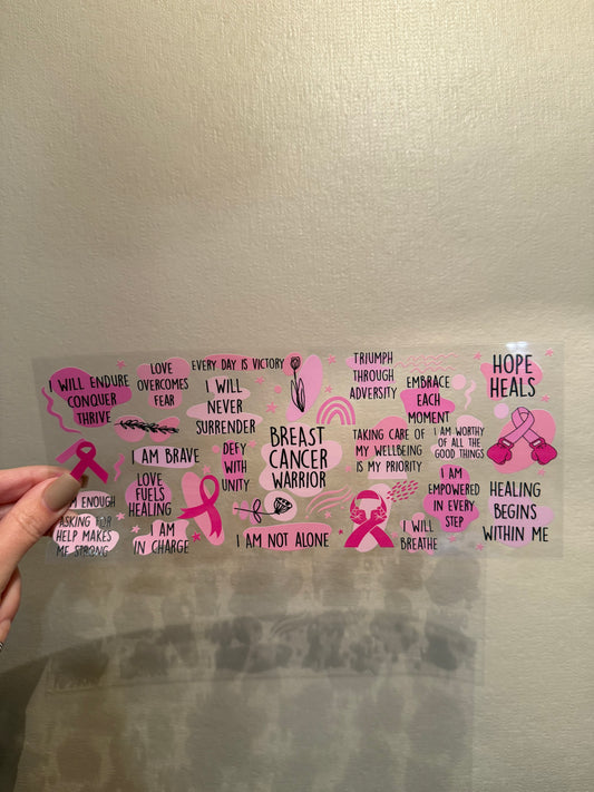 16oz Cup - Breast Cancer Warrior Wrap