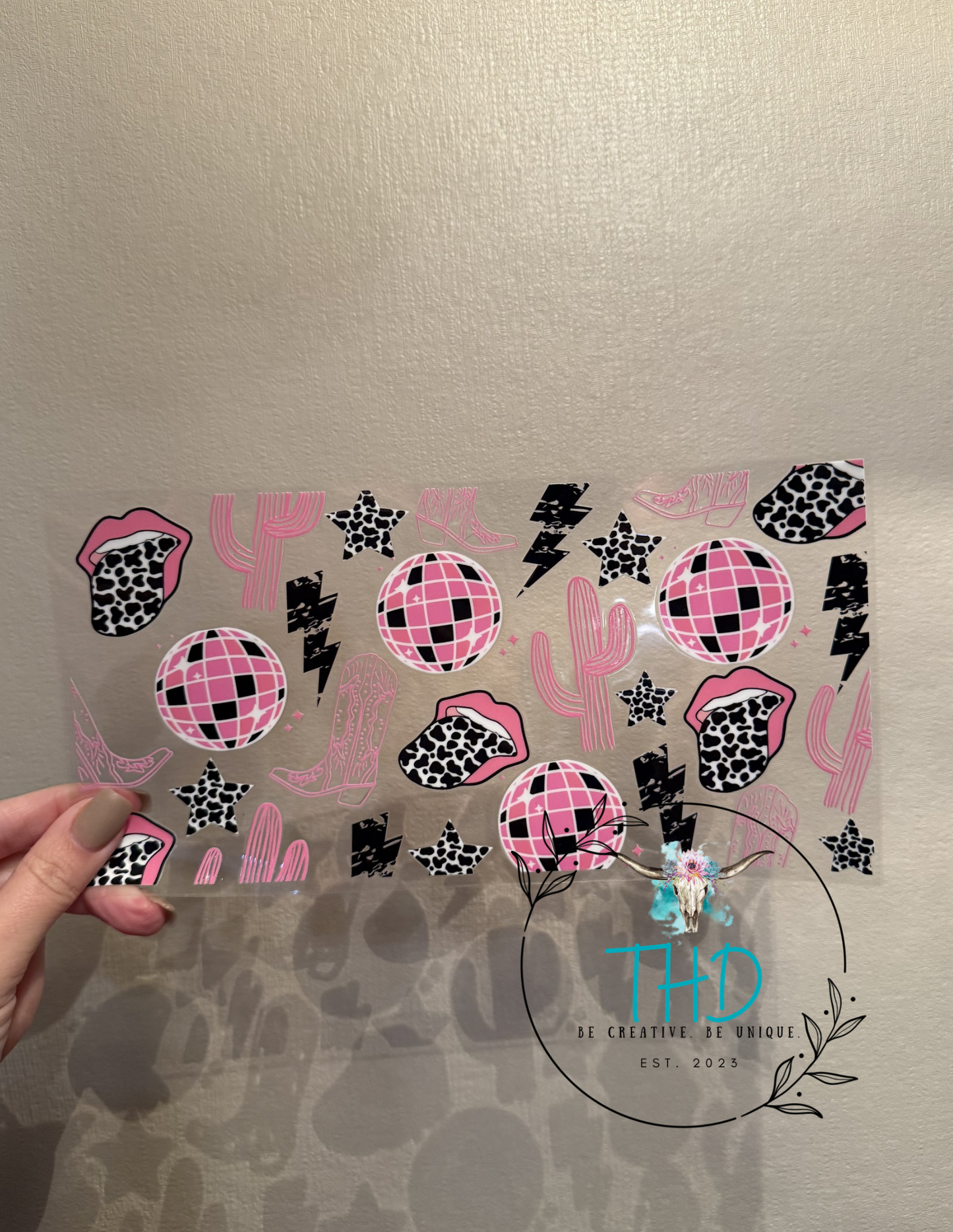 16oz Cup - Pink Disco Cowgirl Wrap