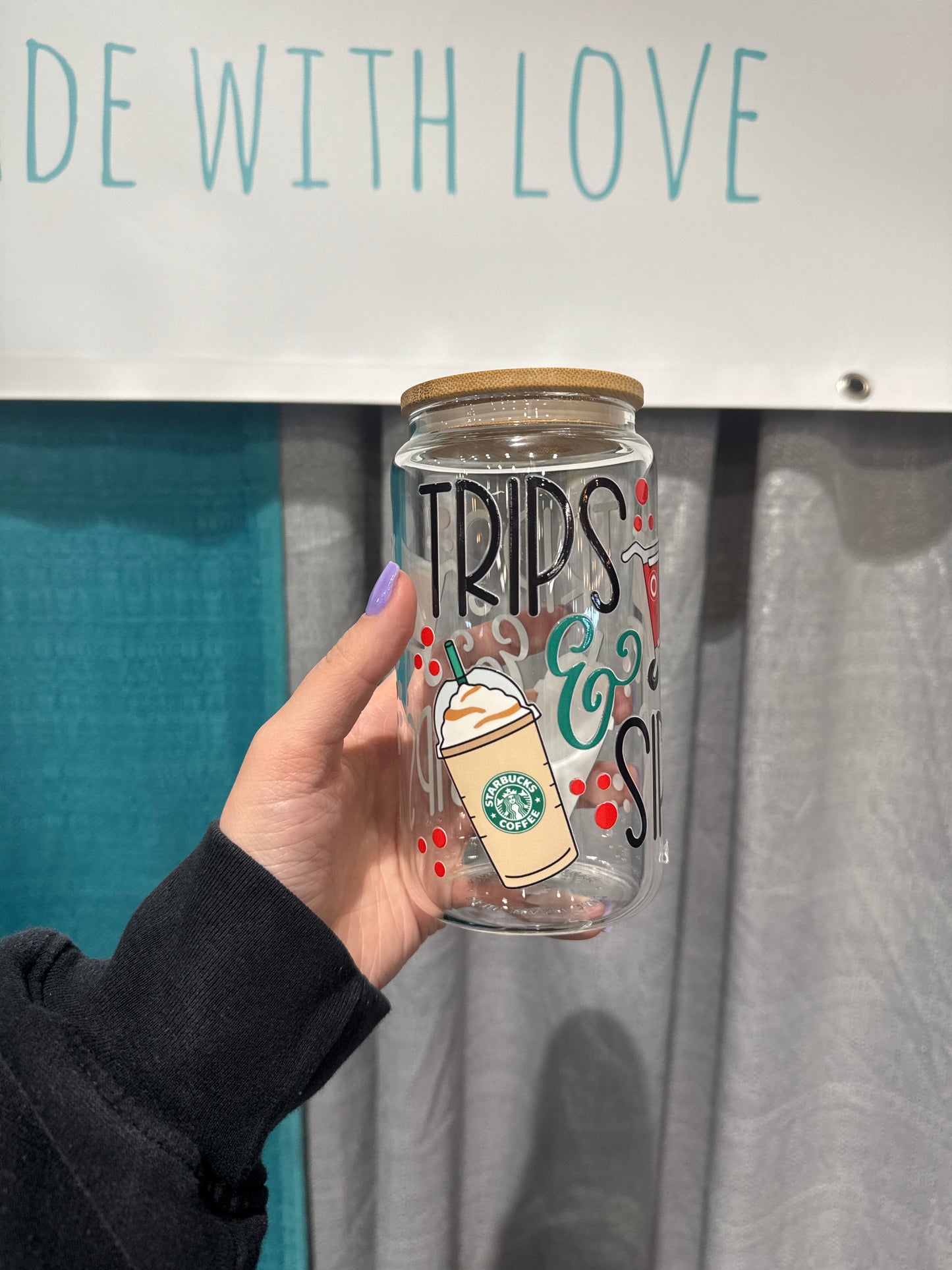 Trips & sips Glass cup