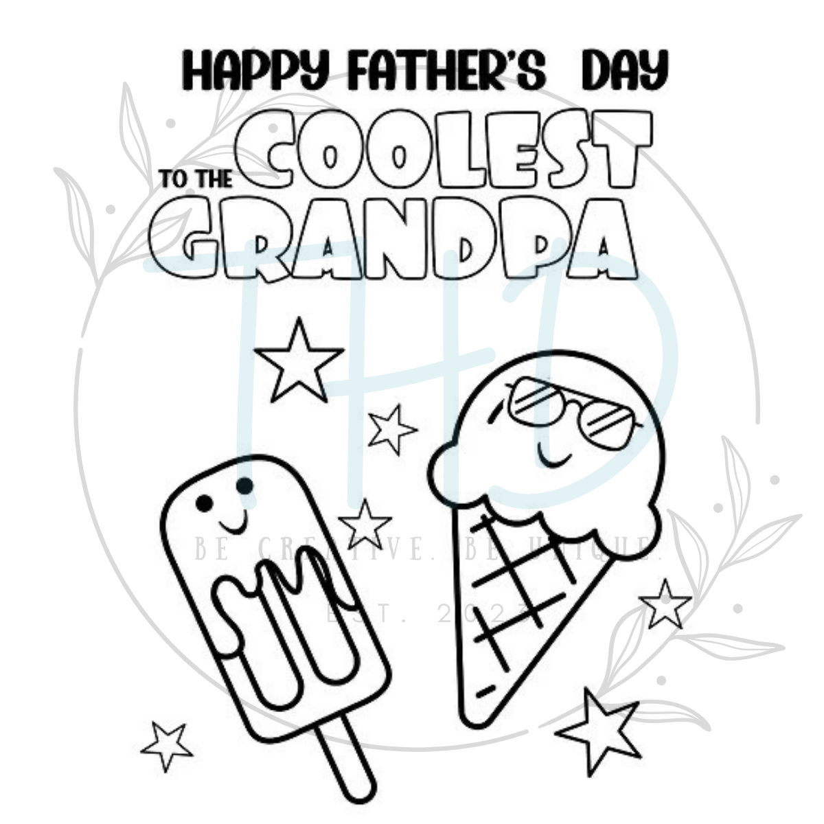 Dad Color In Round Freshie PREORDER