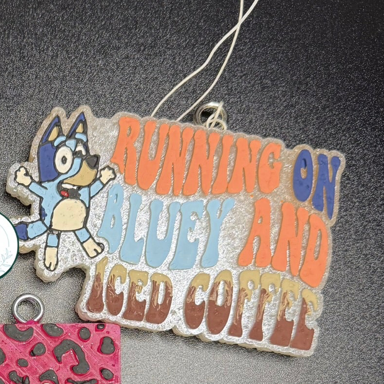 Running on Bluey and Iced Coffee Freshie - Pink Chiffon