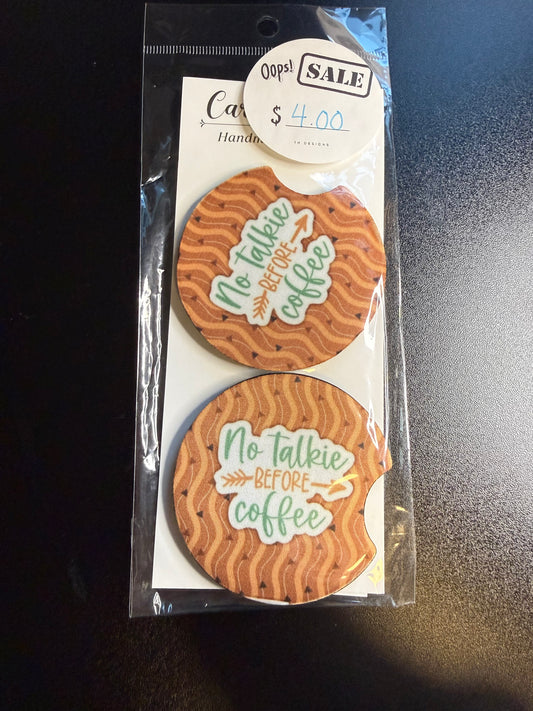 No Talkie before Coffee Coaster Set