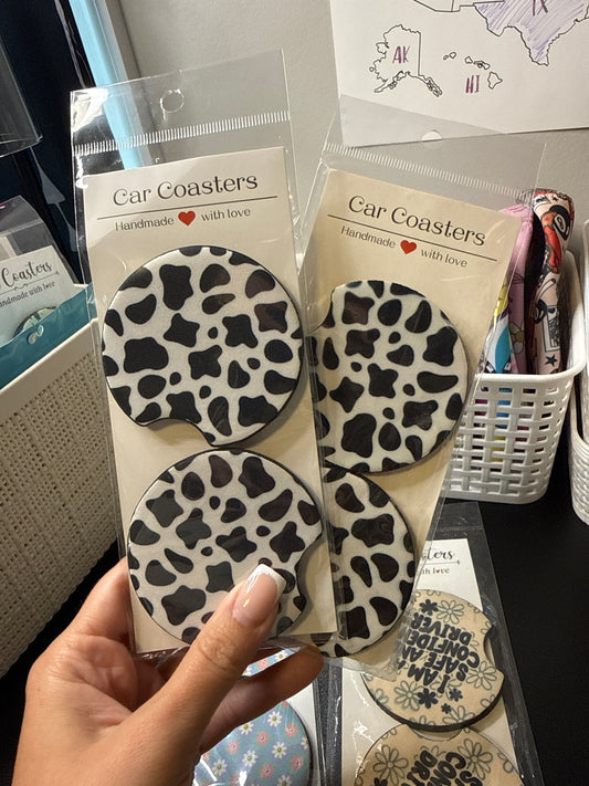 Cow Print Coaster Set