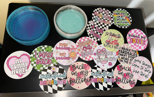 Round - 3 inch OR 4 inch dotted RTS CARDSTOCK PREORDER
