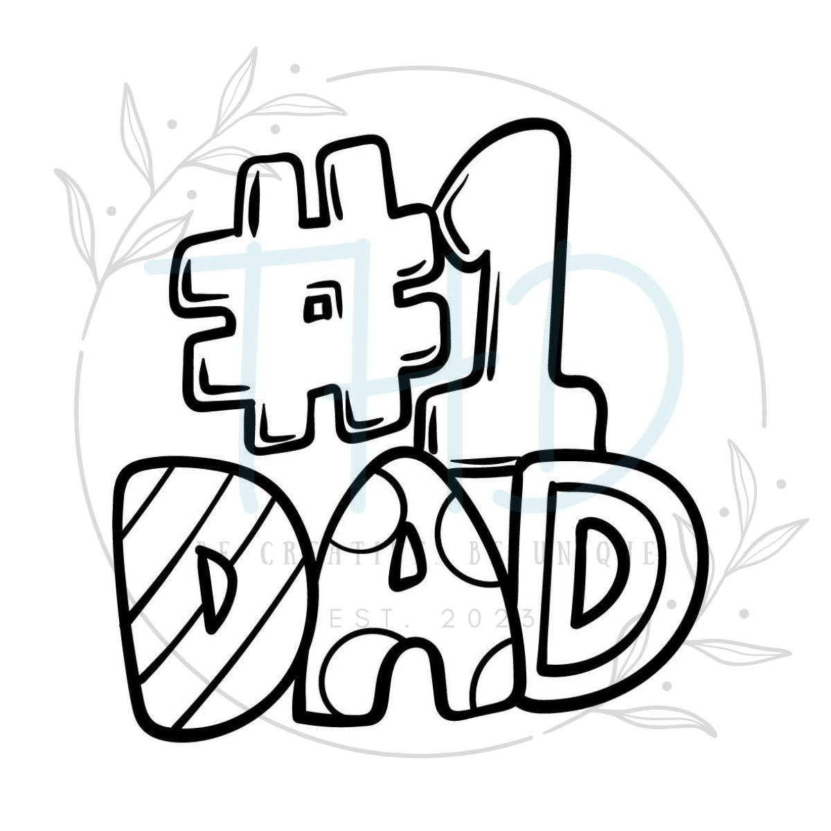 Dad Color In Round Freshie PREORDER