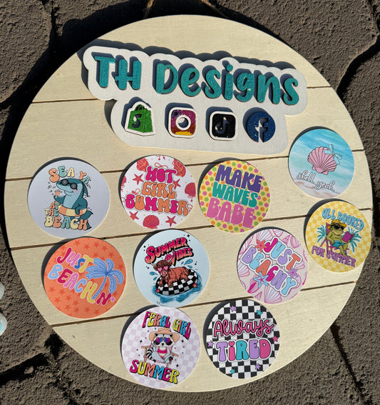 Round - 3 inch OR 4 inch dotted RTS CARDSTOCK PREORDER-  summer