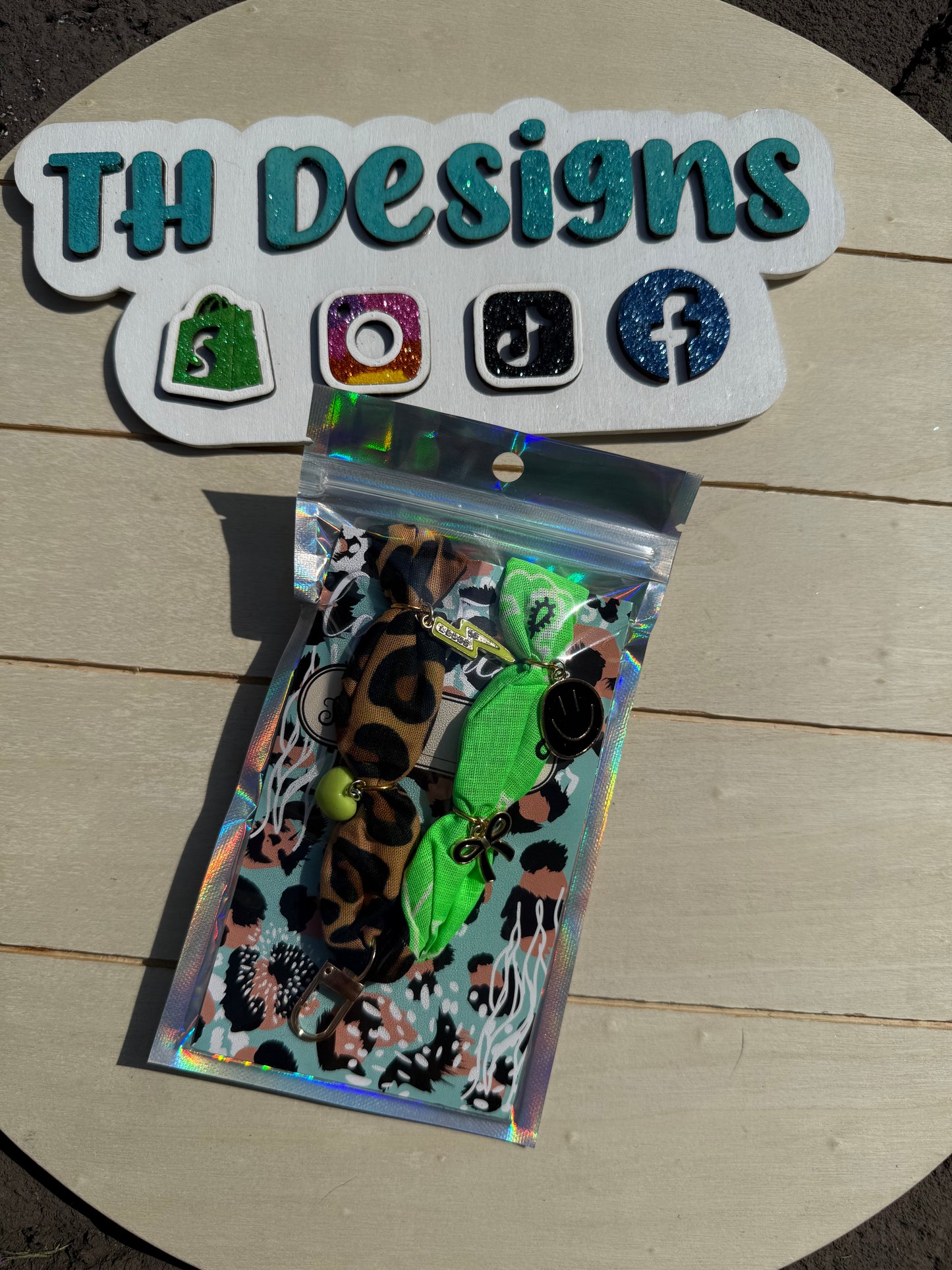 Bandana Freshie Hanger - Cheetah and Neon Green