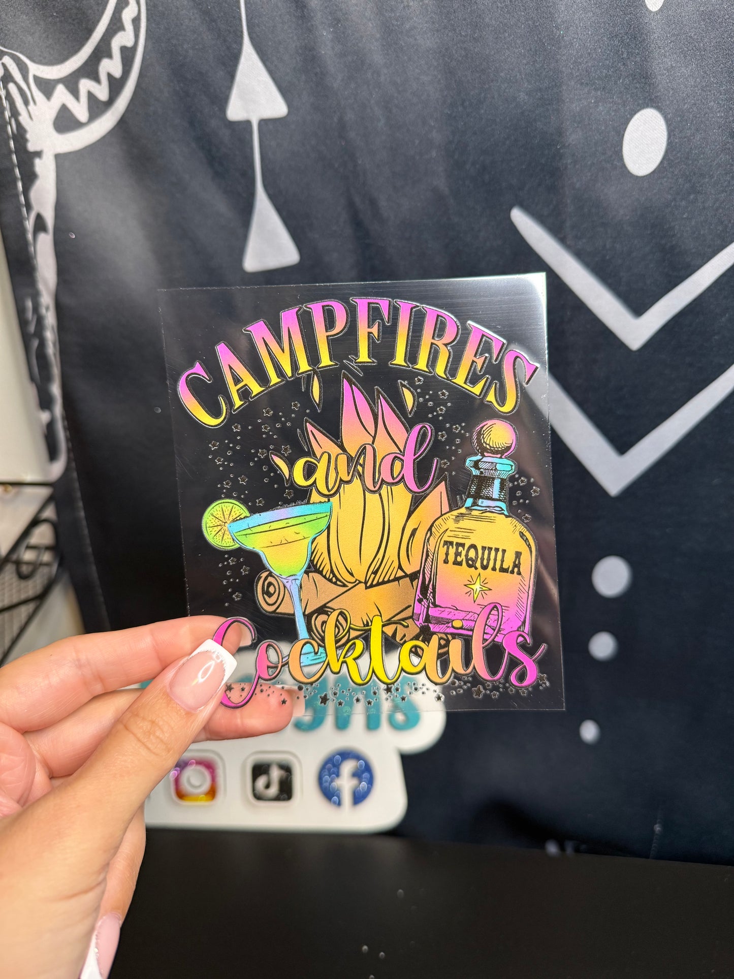 16oz Cup - Campfire and Cocktails Decal