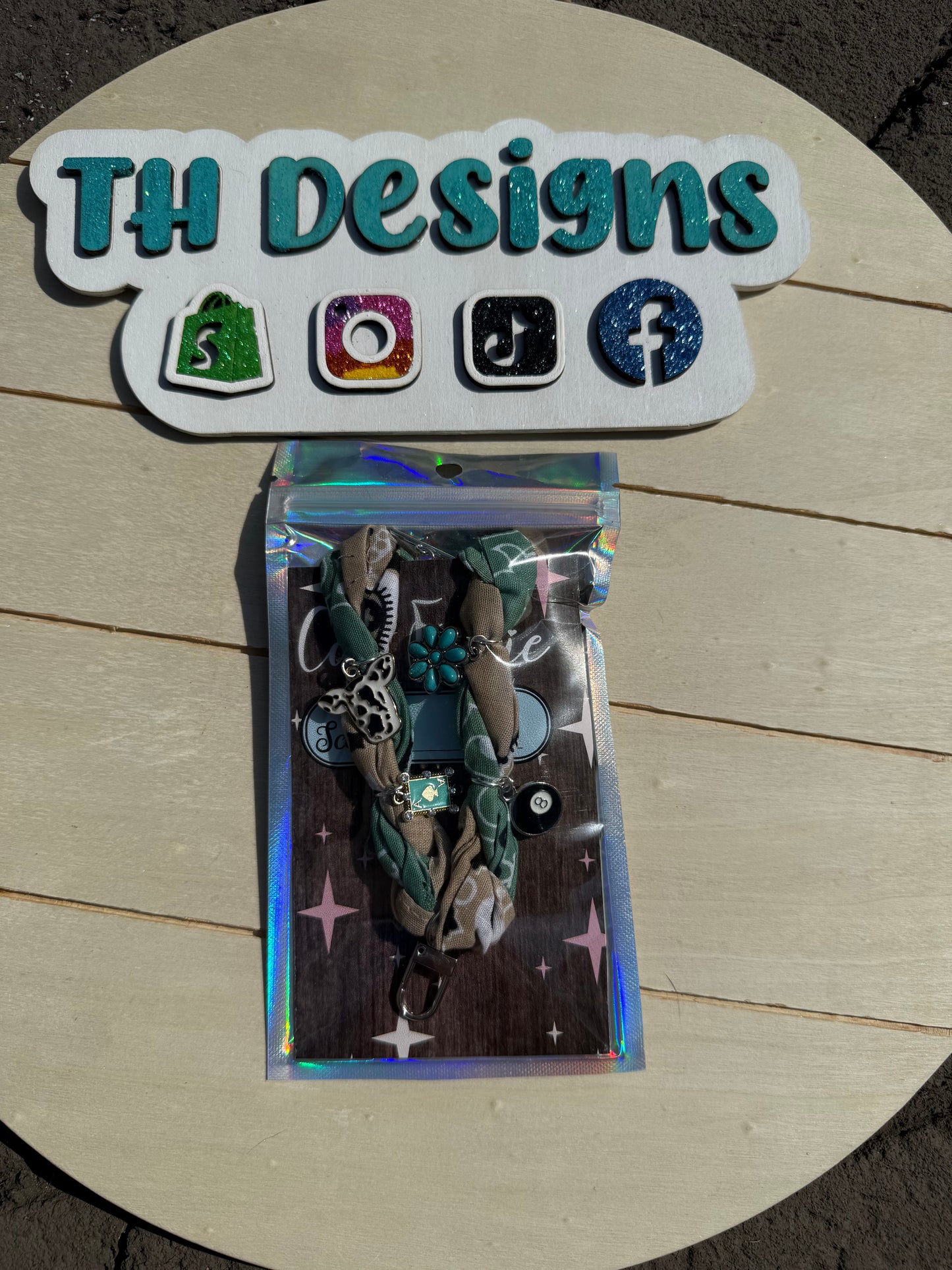 Bandana Freshie Hanger - Green and tan