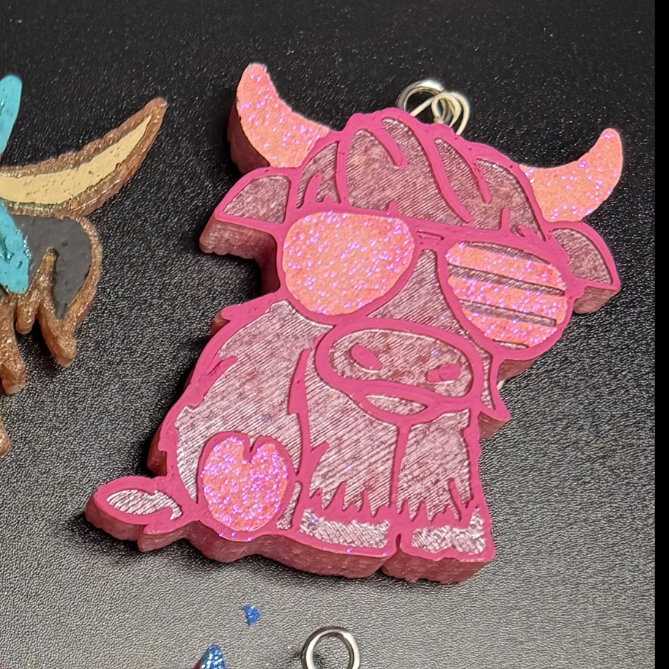 Highland Cow with Glasses Freshie - Coastal Cowgirl