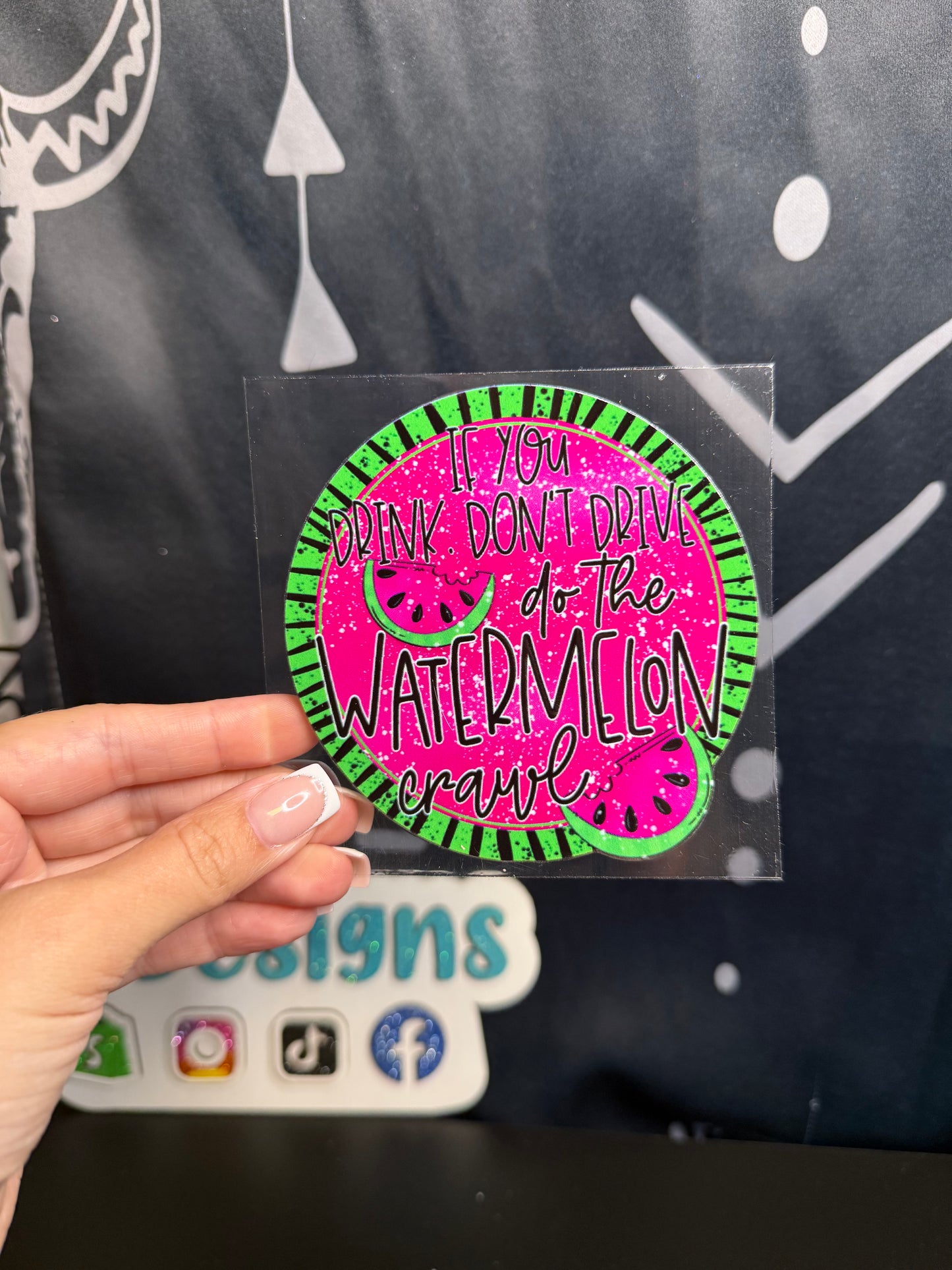 16oz Cup - Watermelon Crawl Decal