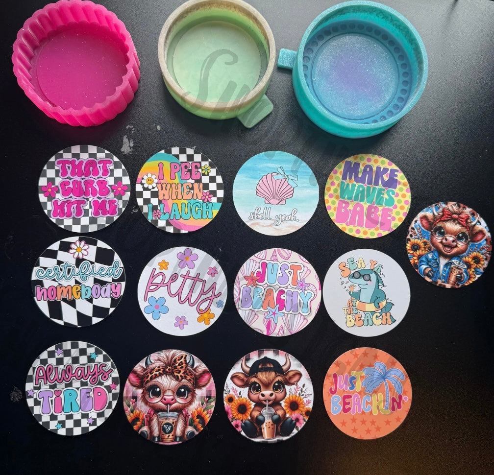 Round - 3 inch OR 4 inch dotted RTS CARDSTOCK PREORDER