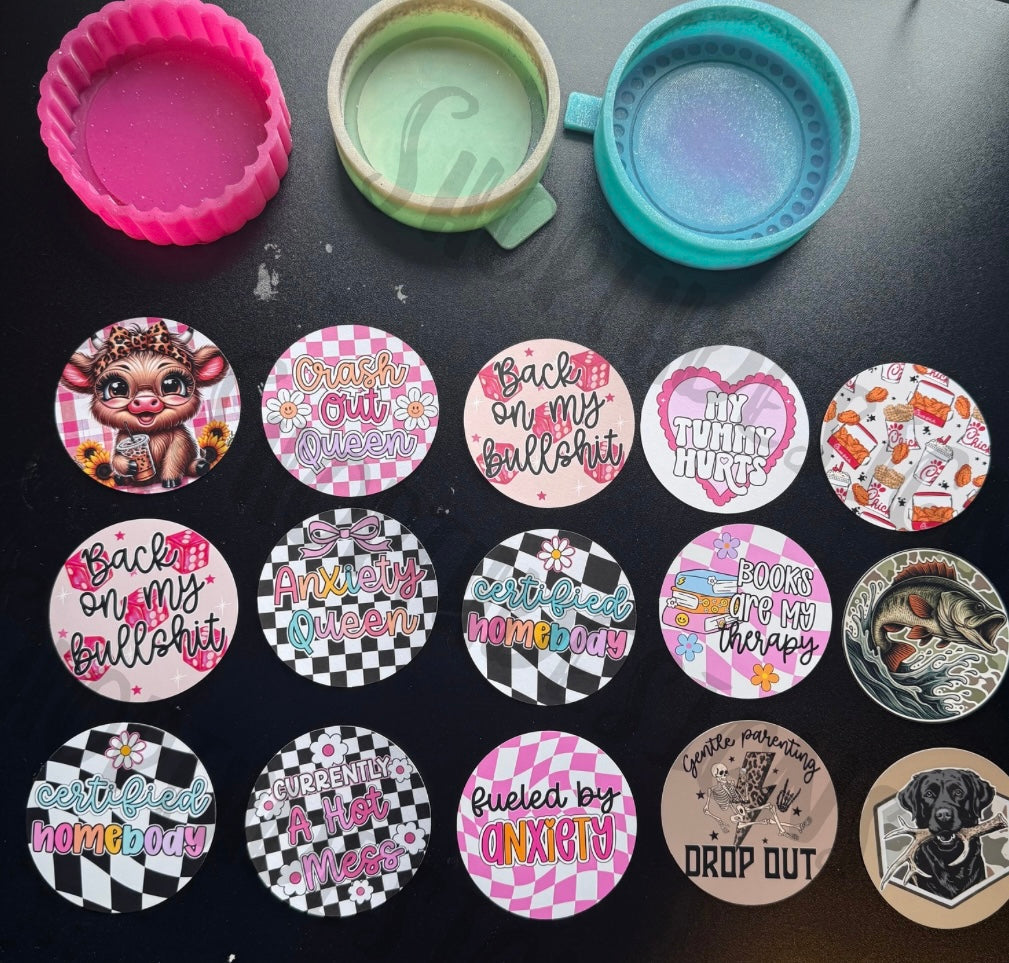 Round - 3 inch OR 4 inch dotted RTS CARDSTOCK PREORDER