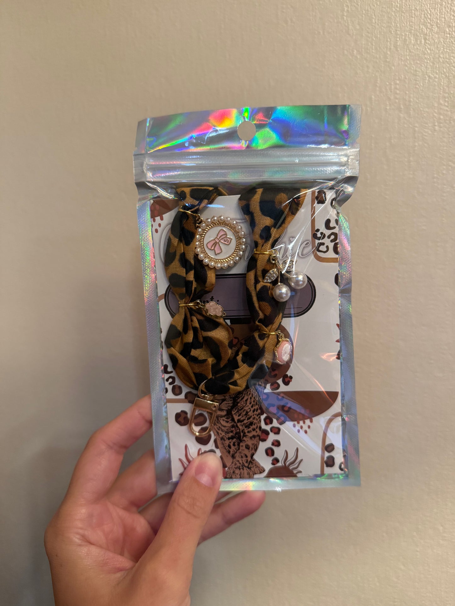 Bandana Freshie Hanger - Cheetah and Pink