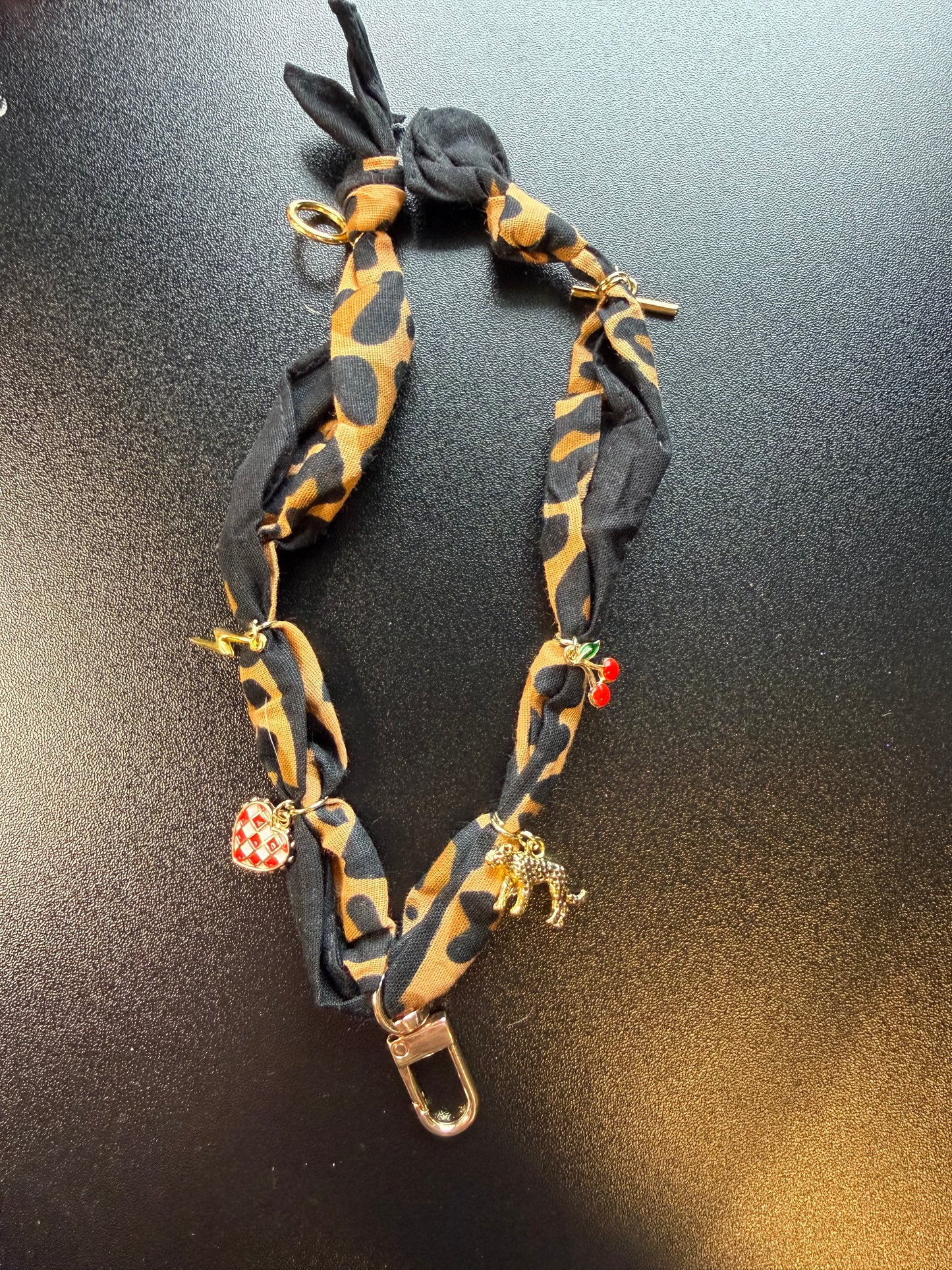 Bandana Freshie Hanger - Leopard Cherries