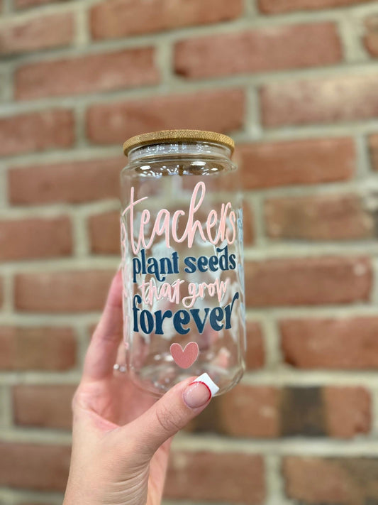 Teachers Plant Seeds Glass 16oz Cup